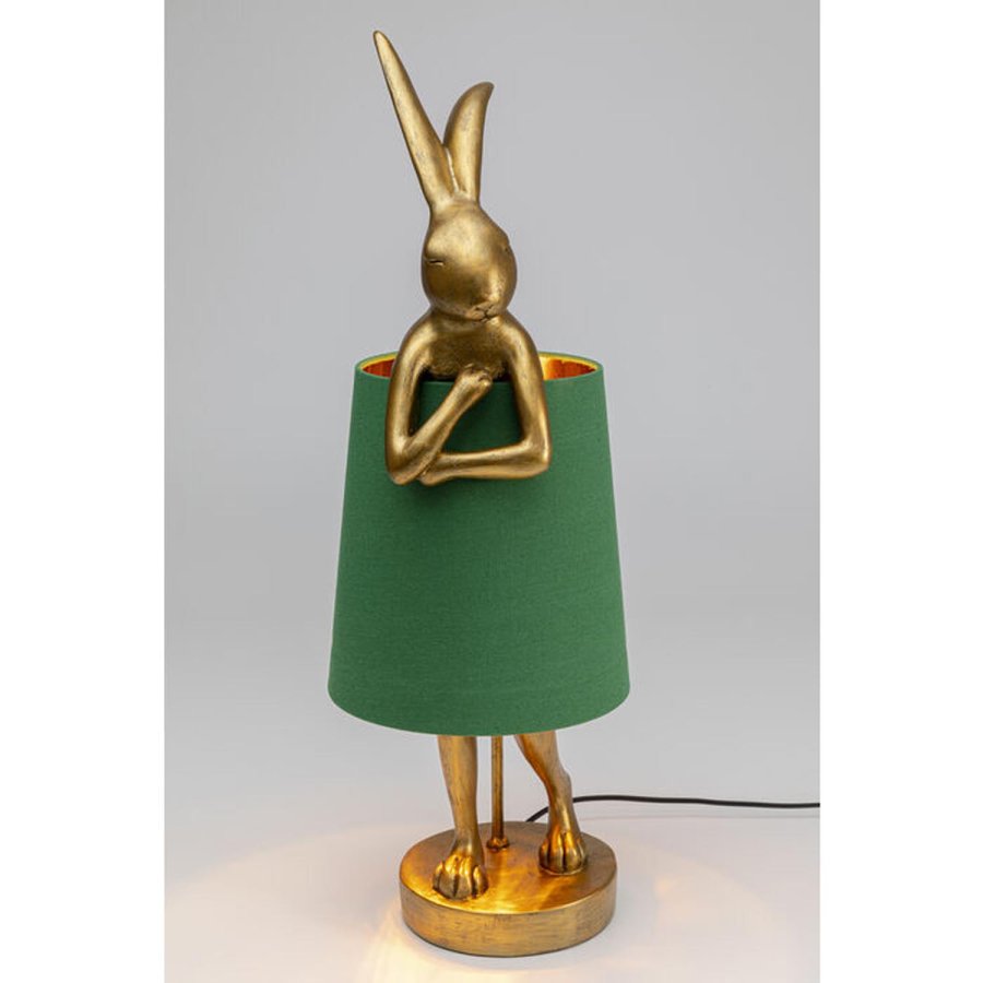 KARE DESIGN Table Lamp Animal Rabbit Gold/Green 68cm