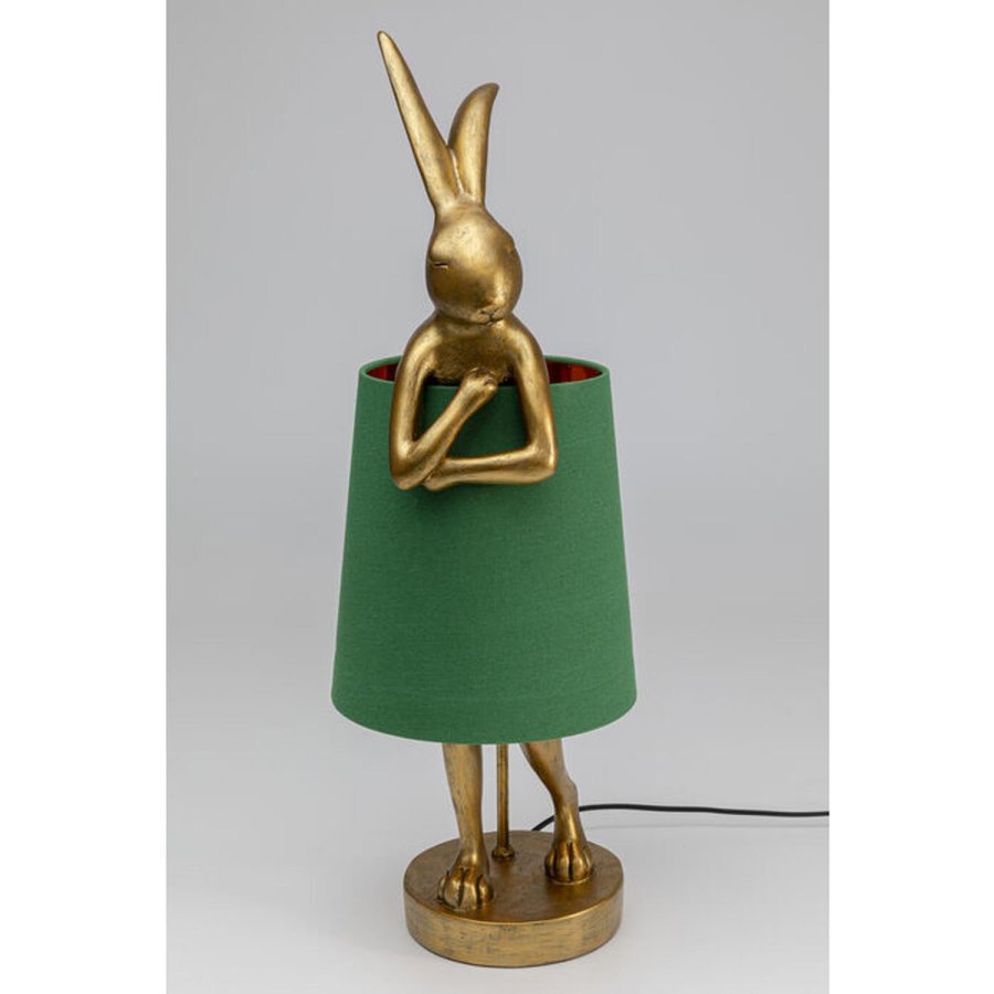 KARE DESIGN Table Lamp Animal Rabbit Gold/Green 68cm