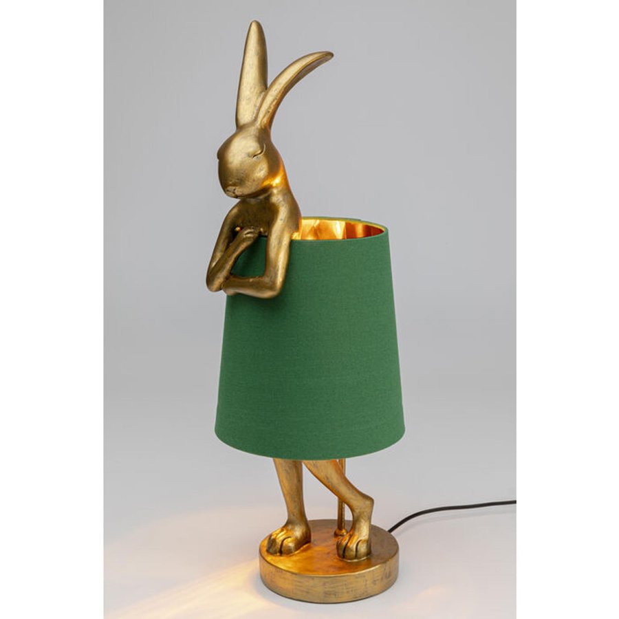 KARE DESIGN Table Lamp Animal Rabbit Gold/Green 68cm
