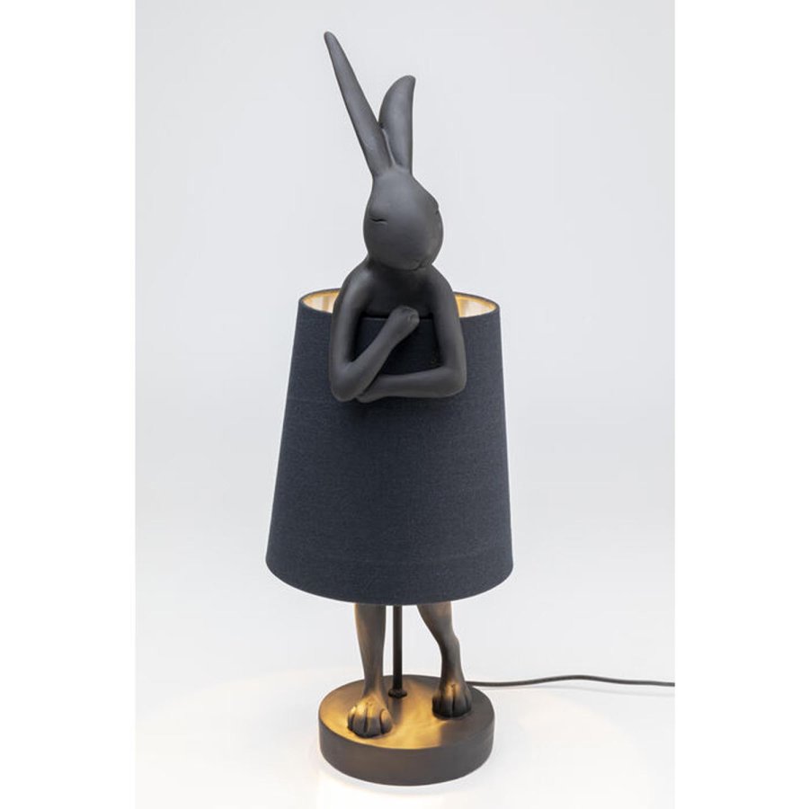KARE DESIGN Table Lamp Animal Rabbit Matt Black 68cm