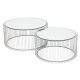 KARE DESIGN Wire sofabord - slv glas/slv stl, rundt (2/st)