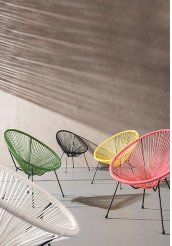 KARE DESIGN Acapulco Black lnestol/havestol - sort polyethylen og stl