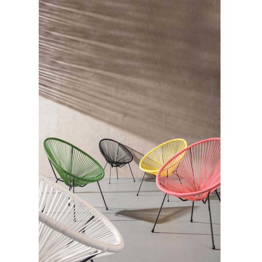 KARE DESIGN Acapulco Black lnestol/havestol - sort polyethylen og stl