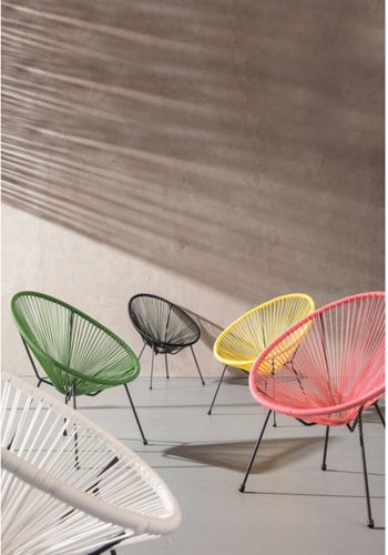 KARE DESIGN Acapulco Yellow lnestol/havestol - gul polyethylen og stl