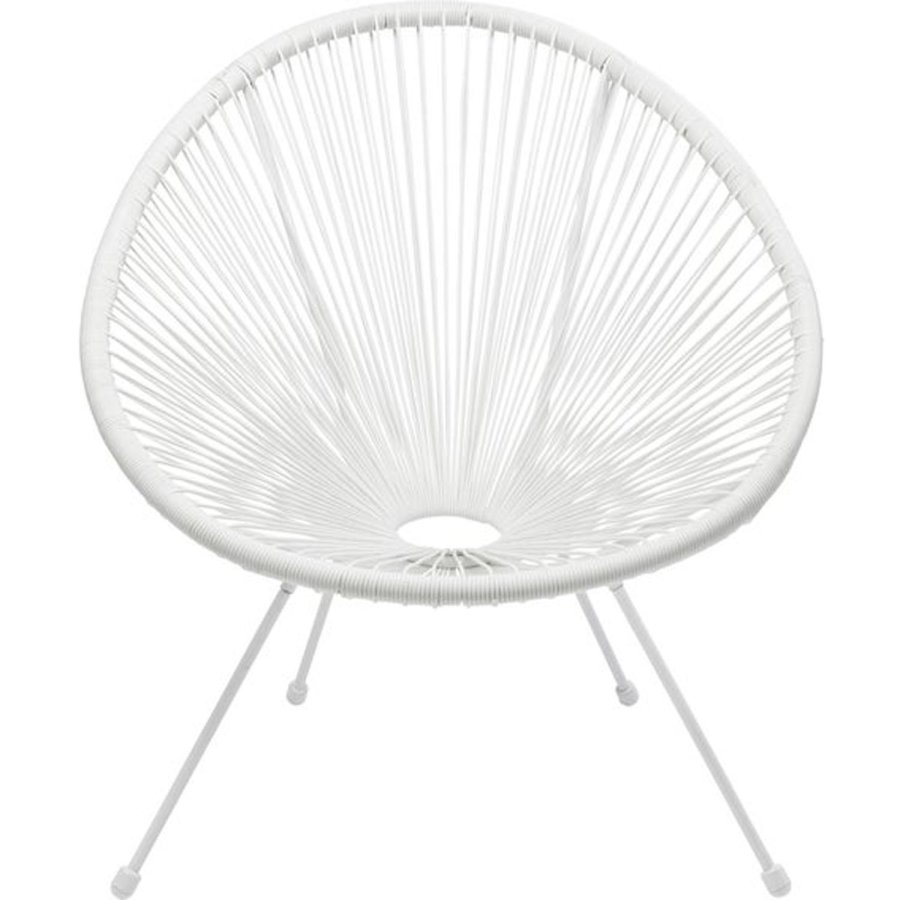 KARE DESIGN Acapulco White lnestol/havestol - hvid polyethylen og stl