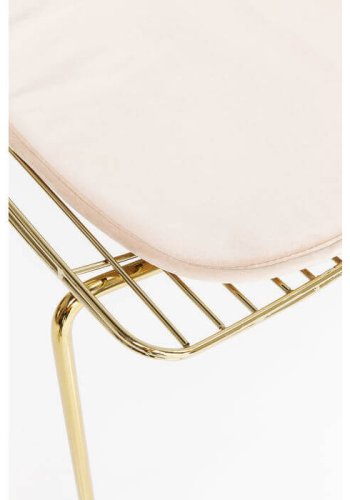 KARE DESIGN Solo spisebordsstol - guldfarvet stl m. hynde af lyst kunstlder 