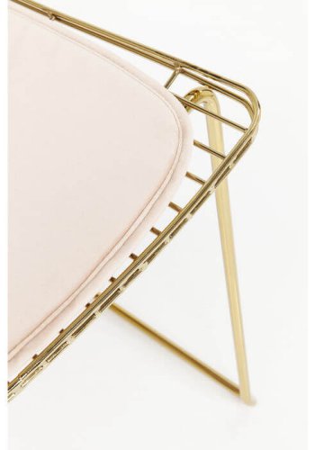 KARE DESIGN Solo spisebordsstol - guldfarvet stl m. hynde af lyst kunstlder 