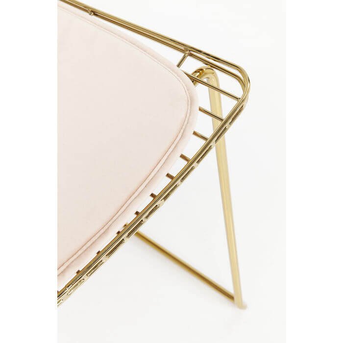 KARE DESIGN Solo spisebordsstol - guldfarvet stl m. hynde af lyst kunstlder 