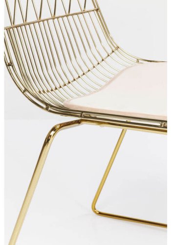 KARE DESIGN Solo spisebordsstol - guldfarvet stl m. hynde af lyst kunstlder 