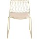 KARE DESIGN Solo spisebordsstol - guldfarvet stl m. hynde af lyst kunstlder 