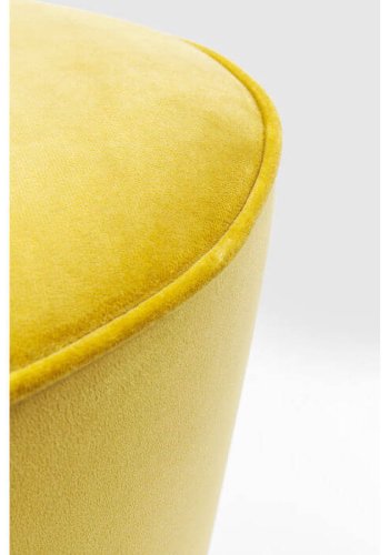 KARE DESIGN Lady Rock barstol - gult stof/PU m. stlben, m. fodsttte, rundt (:48)