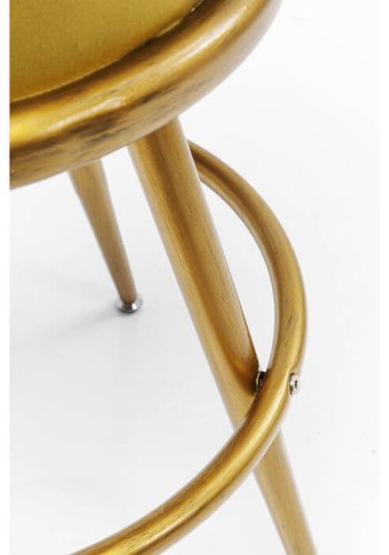 KARE DESIGN Lady Rock barstol - gult stof/PU m. stlben, m. fodsttte, rundt (:48)