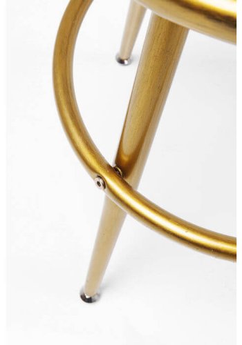 KARE DESIGN Lady Rock barstol - gult stof/PU m. stlben, m. fodsttte, rundt (:48)