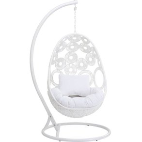 KARE DESIGN Ibiza White hngestol - hvid polyester, polyrattan og stl