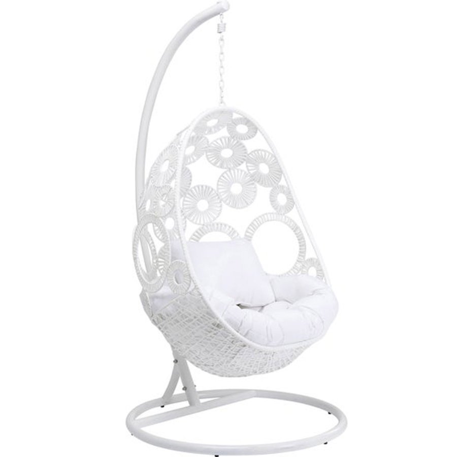KARE DESIGN Ibiza White hngestol - hvid polyester, polyrattan og stl