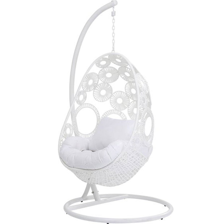 KARE DESIGN Ibiza White hngestol - hvid polyester, polyrattan og stl