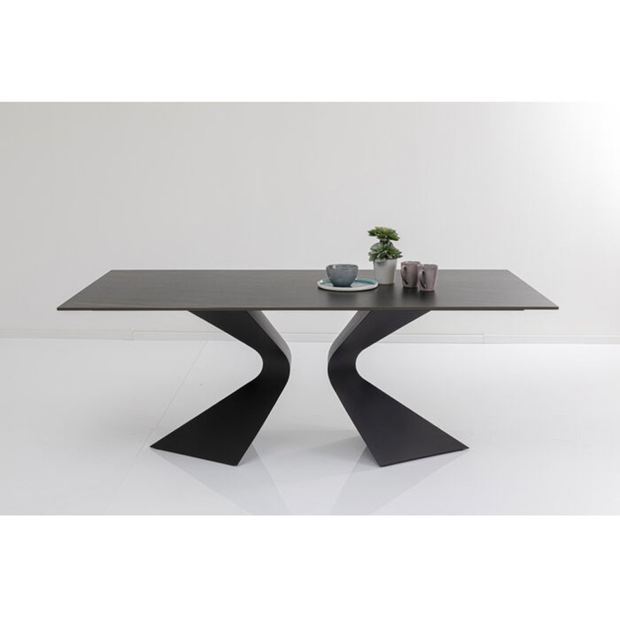 KARE DESIGN Table Gloria Black Ceramic Black 200x100cm