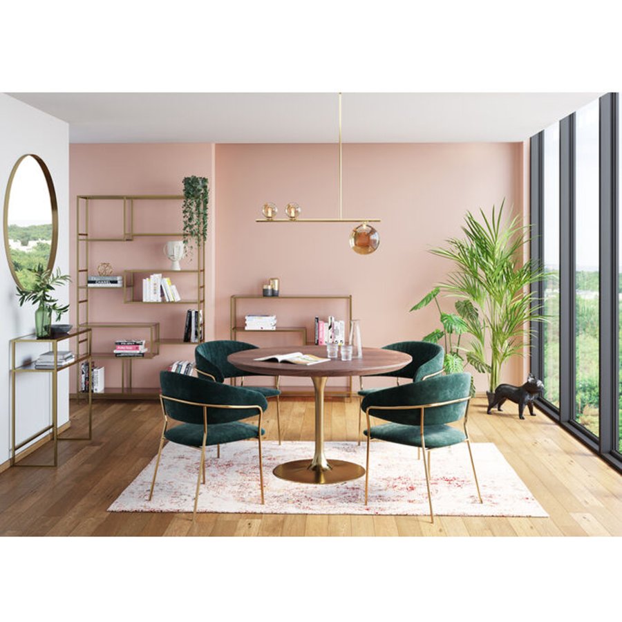 KARE DESIGN Table Invitation Set Walnut Brass 90cm