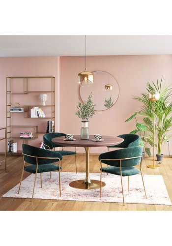 KARE DESIGN Table Invitation Set Walnut Brass 90cm