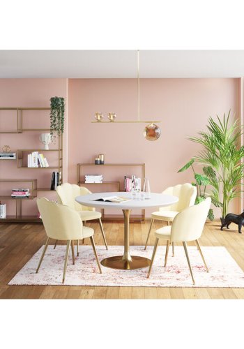 KARE DESIGN Table Invitation Set White Brass 120cm