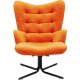 KARE DESIGN Oscar Velvet Orange drejestol, m. armln - orange fljl polyester og stl