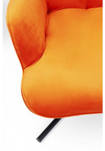 KARE DESIGN Oscar Velvet Orange drejestol, m. armln - orange fljl polyester og stl