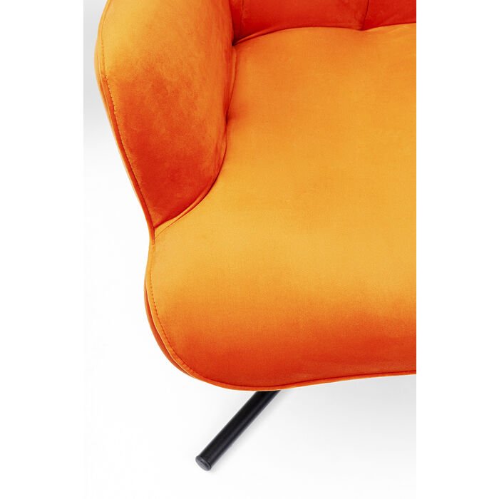 KARE DESIGN Oscar Velvet Orange drejestol, m. armln - orange fljl polyester og stl
