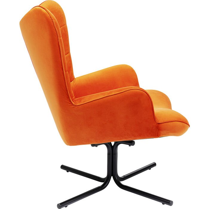 KARE DESIGN Oscar Velvet Orange drejestol, m. armln - orange fljl polyester og stl