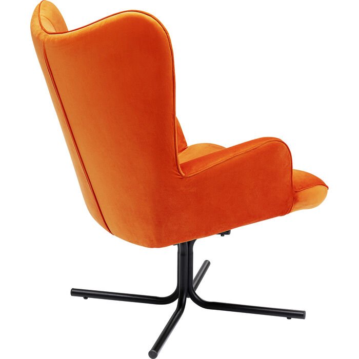 KARE DESIGN Oscar Velvet Orange drejestol, m. armln - orange fljl polyester og stl
