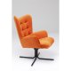 KARE DESIGN Oscar Velvet Orange drejestol, m. armln - orange fljl polyester og stl