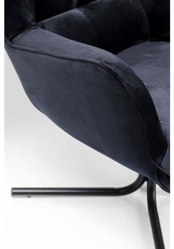 KARE DESIGN Oscar Velvet Black drejestol, m. armln - sort fljl polyester og stl