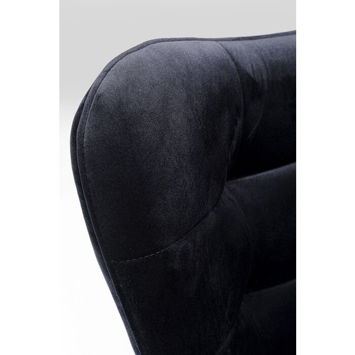 KARE DESIGN Oscar Velvet Black drejestol, m. armln - sort fljl polyester og stl