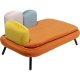KARE DESIGN Diva Orange kat/hund seng - orange og multifarvet fljl polyester og stl