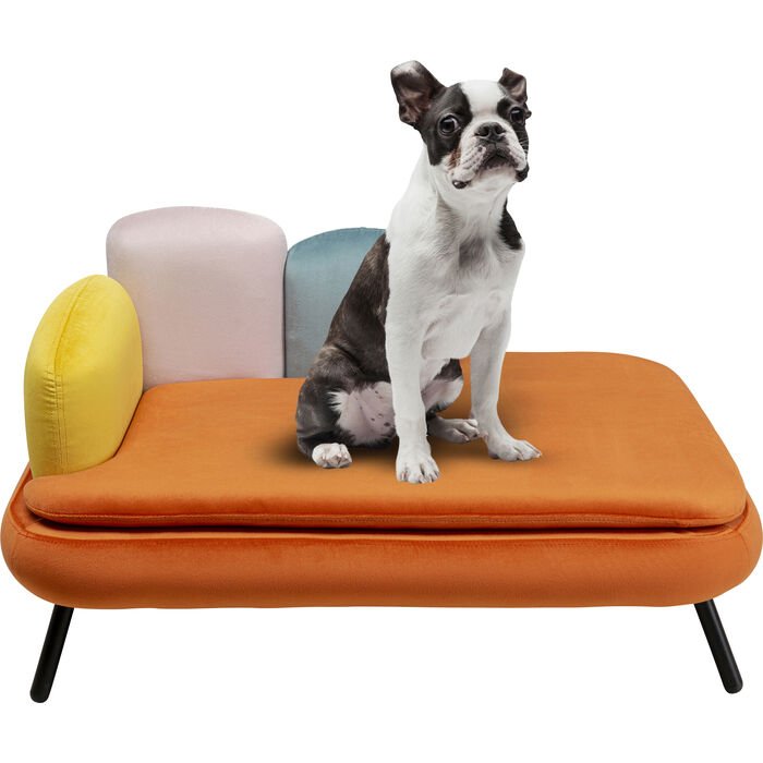 KARE DESIGN Diva Orange kat/hund seng - orange og multifarvet fljl polyester og stl