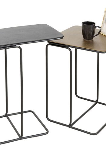 KARE DESIGN Diego sidebord - messing/bronze aluminium  og stl (st af 2)