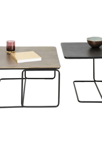 KARE DESIGN Diego sofabord - messing/bronze aluminium og stl (st af 2)