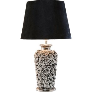 KARE DESIGN Bordlampe i velour og slv, Rose Multi