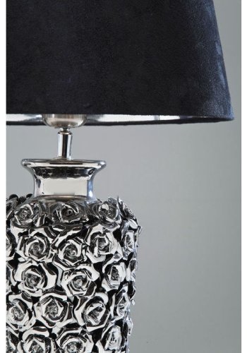 KARE DESIGN Bordlampe i velour og slv, Rose Multi