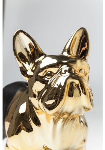 KARE DESIGN Bulldog sparebsse - guld og sort stentj