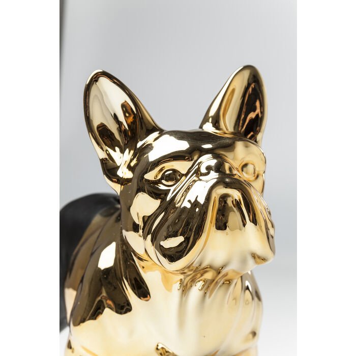 KARE DESIGN Bulldog sparebsse - guld og sort stentj