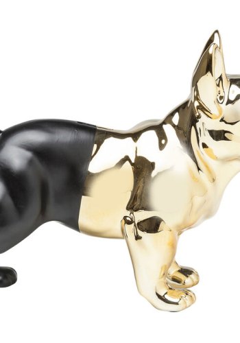 KARE DESIGN Bulldog sparebsse - guld og sort stentj
