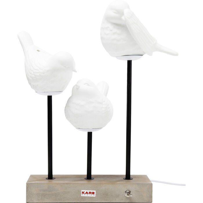 KARE DESIGN Animal Birds LED bordlampe - hvid porceln og beton