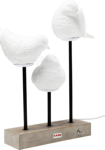 KARE DESIGN Animal Birds LED bordlampe - hvid porceln og beton