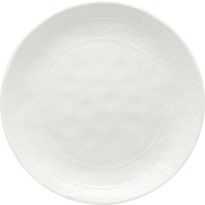 KARE DESIGN Karma middagstallerken, m. reliefmnster, rund - hvid keramik (22)