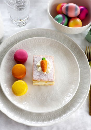 KARE DESIGN Karma middagstallerken, m. reliefmnster, rund - hvid keramik (22)