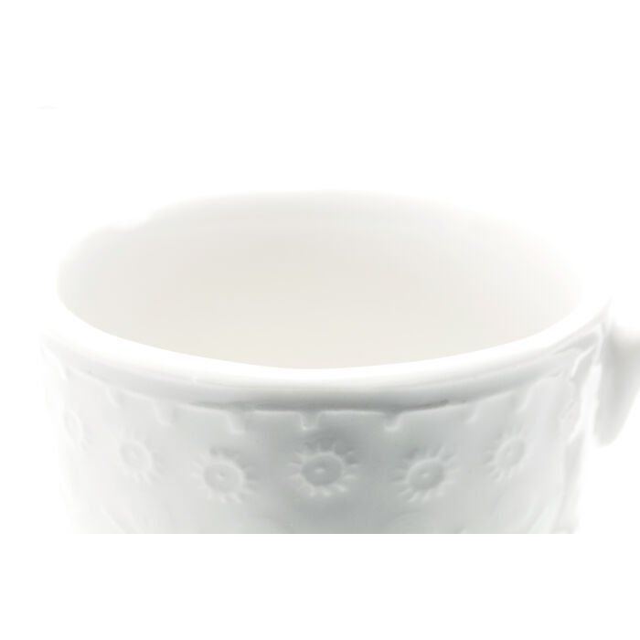 KARE DESIGN Karma krus, m. reliefmnster, rund - hvid keramik (H:9)