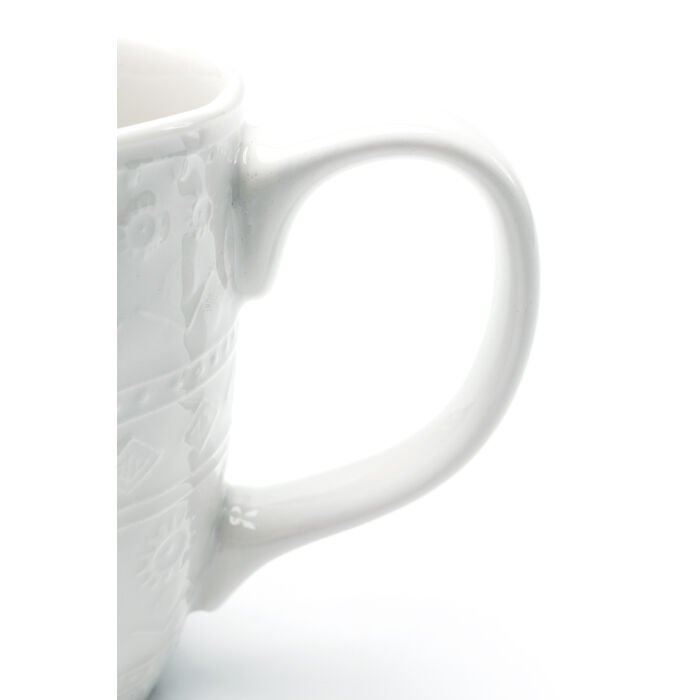 KARE DESIGN Karma krus, m. reliefmnster, rund - hvid keramik (H:9)