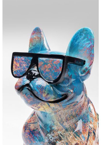 KARE DESIGN Hund med solbriller figur - multifarvet polyresin
