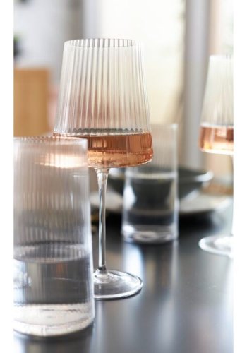 KARE DESIGN Riffle rdvinglas, m. riller - klar glas (H:25)