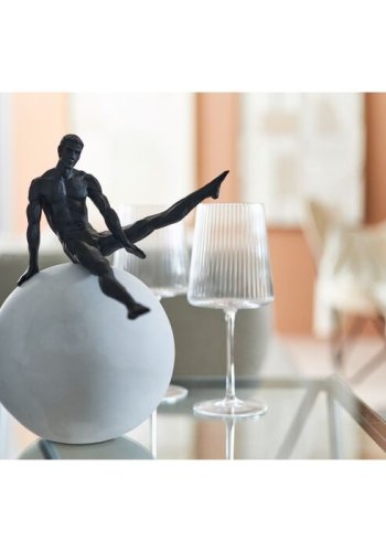 KARE DESIGN Riffle rdvinglas, m. riller - klar glas (H:25)